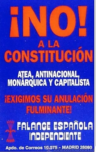 Cartel oponiéndose a la Constitución